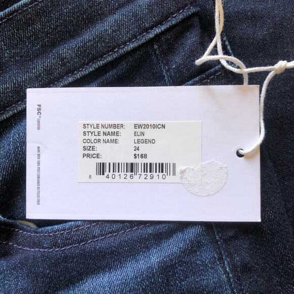 Edwin NWT Elin Relaxed Straight Leg Mid Rise Jeans Dark Indigo Legend Size 24 - Picture 13 of 16